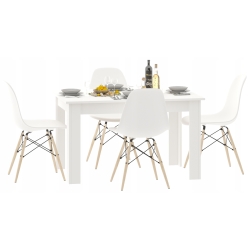 Stół kuchenny 110x70 Biały + 4 krzesła Skandynawskie Milano Białe